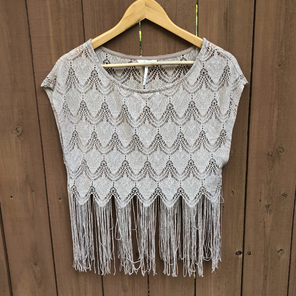 Sparkly Sheer Bohemian Crop Top